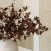 Lifelike Burgundy Faux Leaf Spray, 9 Stems Artificial Greenery for Fall Decor, No Watering Needed Vase Not Included