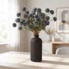 Livid Chrysanthemum Faux Flower Arrangement, 10 Stems with 50 Heads, Black Artificial Flowers for Living Room Decor, No Watering Needed Vase Not