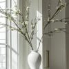 Premium Artificial Blossom Branch - Cream Quince Blooms, 57 Inch Silk Floral Stems for Living Room Spring Decor, Elegant No Watering Needed with Vase