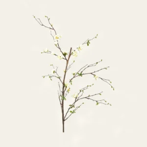 Premium Artificial Blossom Branch - Cream Quince Blooms, 57 Inch Silk Floral Stems for Living Room Spring Decor, Elegant No Watering Needed with Vase