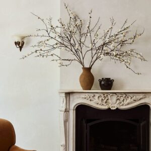 Lifelike Quince Blossom Branch Faux Flower Arrangement, 54 Inch Silk Floral for Living Room Spring Decor, Elegant Maintenance Free