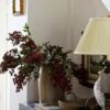 Lifelike Burgundy Nandina Berry Faux Floral Stems, 45 Inch Silk Branch for Wedding Centerpiece, Elegant Fall Decor, No Watering Needed