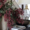 Lifelike Burgundy Nandina Berry Faux Floral Stems, 45 Inch Silk Branch for Wedding Centerpiece, Elegant Fall Decor, No Watering Needed