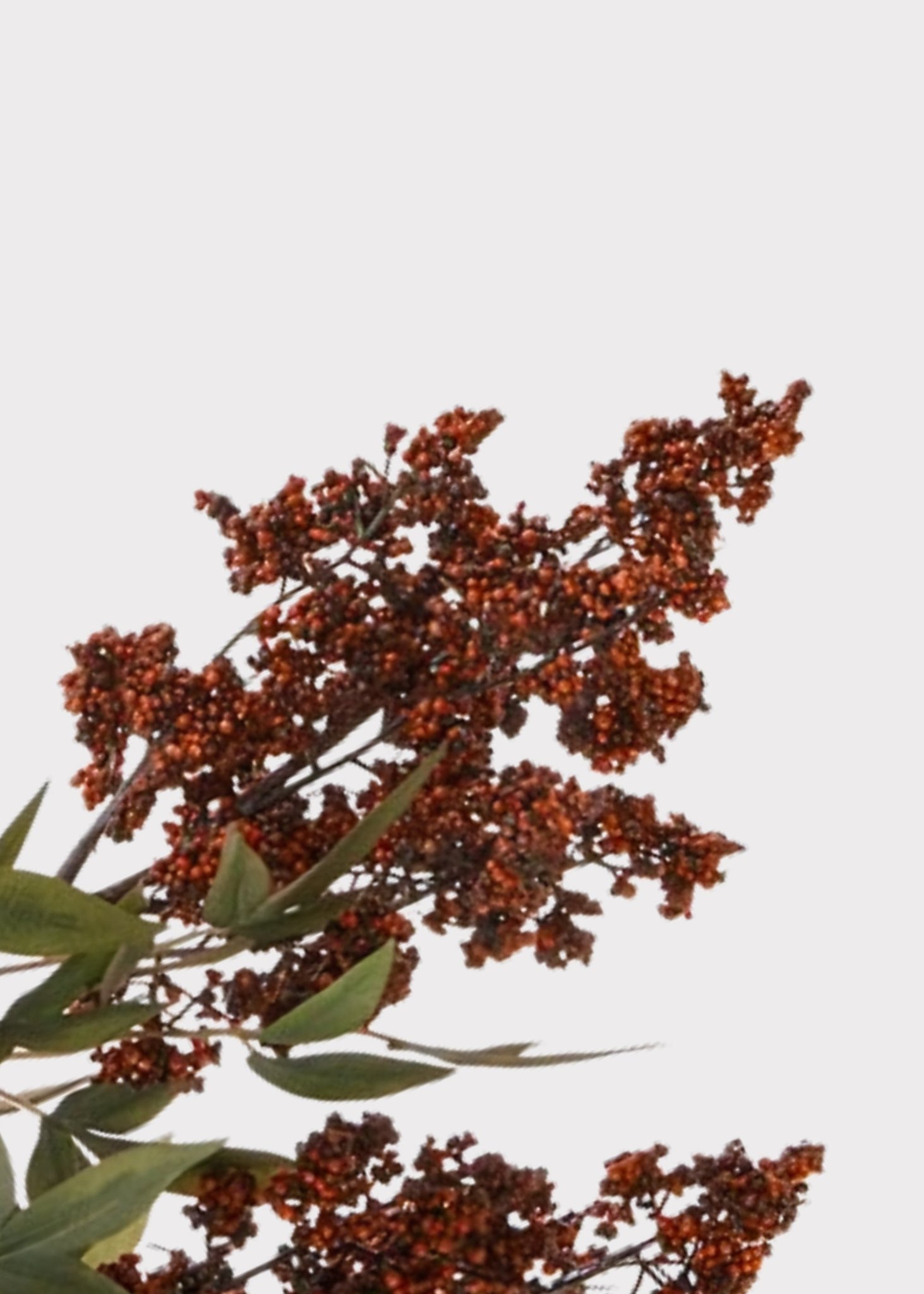 Lifelike Burgundy Nandina Berry Faux Floral Stems, 45 Inch Silk Branch for Wedding Centerpiece, Elegant Fall Decor, No Watering Needed