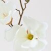 Cream Magnolia Faux Flower Stem, 19 Inch Artificial Floral Stems for Wedding Centerpiece, Spring Decor, No Watering Needed