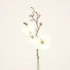 Cream Magnolia Faux Flower Stem, 19 Inch Artificial Floral Stems for Wedding Centerpiece, Spring Decor, No Watering Needed