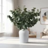 Lifelike Cinerea Eucalyptus Faux Floral Stems, Green 6 for Living Room, Spring Decor, No Watering Needed Vase Not Included