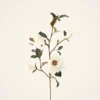 Realistic Cream Magnolia Faux Floral Stems, 35" Silk Flower Branch for Elegant Home Decor, No Watering Needed