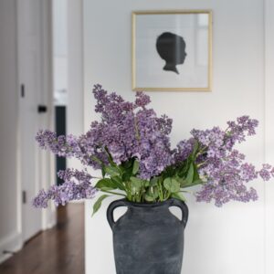 Lifelike Purple Lilac Faux Floral Stems, 34 Inch Artificial Flowers for Spring Decor, No Watering Needed with Vase