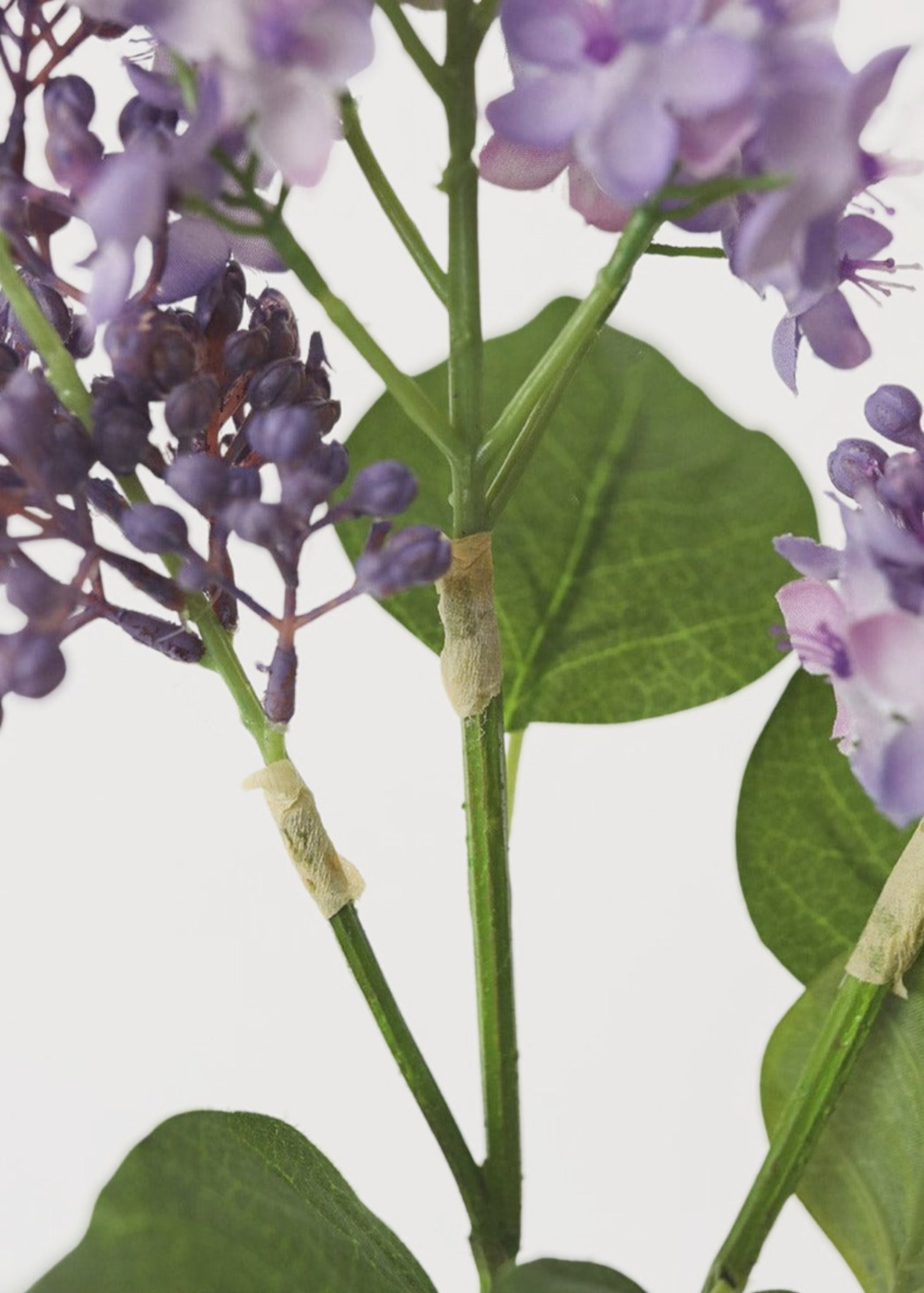 Lifelike Purple Lilac Faux Floral Stems, 34 Inch Artificial Flowers for Spring Decor, No Watering Needed with Vase