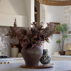 Dusty Mauve Wild Plum Berry Branch Faux Floral Stems, 43", Wedding Centerpiece, Modern Style, No Watering Needed