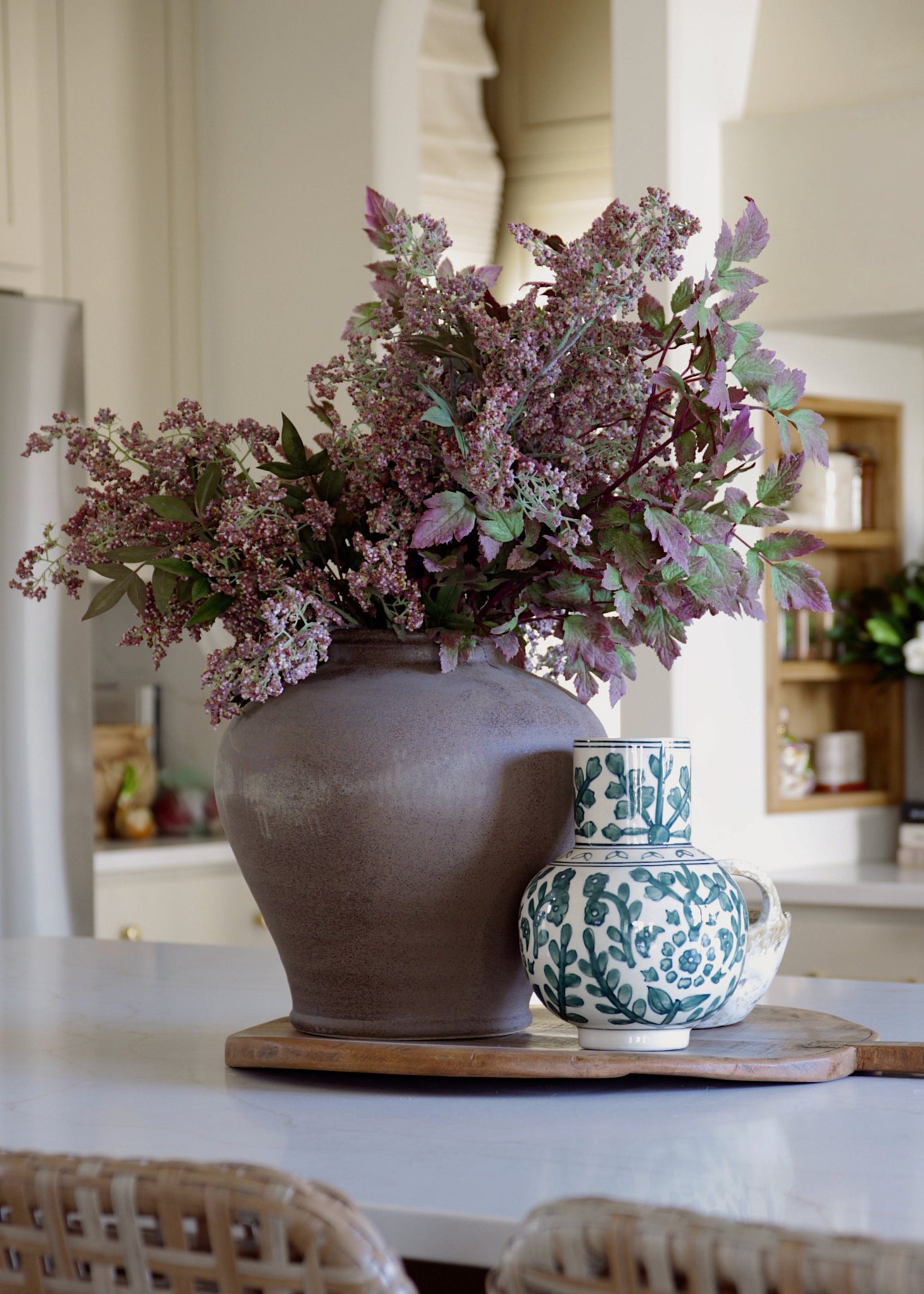 Dusty Mauve Fake Wild Plum Berry Branch - 43"