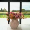 Lifelike Pink & Beige Faux Flower Arrangement, 22 Inch Fall Decor for Living Room, No Watering Needed Vase Not Included