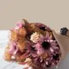 Lifelike Pink & Beige Faux Flower Arrangement, 22 Inch Fall Decor for Living Room, No Watering Needed Vase Not Included