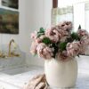 Lifelike Mauve Beige Peony Faux Flower Arrangement, 18 Inch Silk Floral for Fall Wedding Decor, Elegant Allergy Friendly
