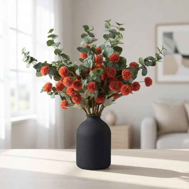 Lifelike Eucalyptus Faux Flower Arrangement, Green, 24 Inch Vase Not Included, Fall Decor for Living Room, No Watering Needed