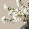 Lifelike White Japanese Cherry Blossom Faux Flower Arrangement, 6 Stems Artificial Flowers for Spring Decor, Elegant Home Accent, No Watering Needed
