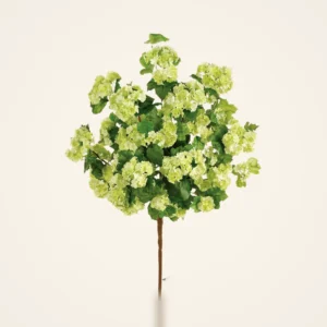 Lifelike Green Hydrangea Faux Flower Arrangement, 20 Inch Artificial Flowers for Living Room, Spring Decor, No Watering Needed with Vase