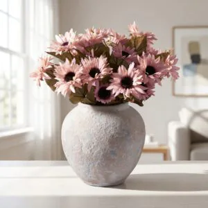 Pink Sunflowers Artificial Flowers, Faux Floral Arrangement, Lifelike Silk Sunflowers, for Living Room & Fall Decor, Silk Flowers, Vase Not Included