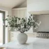 Lifelike Eucalyptus and White Magnolia Faux Flower Arrangement, 30 Inch Silk Floral Centerpiece for Spring Decor, No Watering Needed, Vase Not