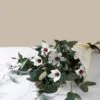 Lifelike Eucalyptus and White Magnolia Faux Flower Arrangement, 30 Inch Silk Floral Centerpiece for Spring Decor, No Watering Needed, Vase Not