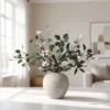 Lifelike Eucalyptus and White Magnolia Faux Flower Arrangement, 30 Inch Silk Floral Centerpiece for Spring Decor, No Watering Needed, Vase Not
