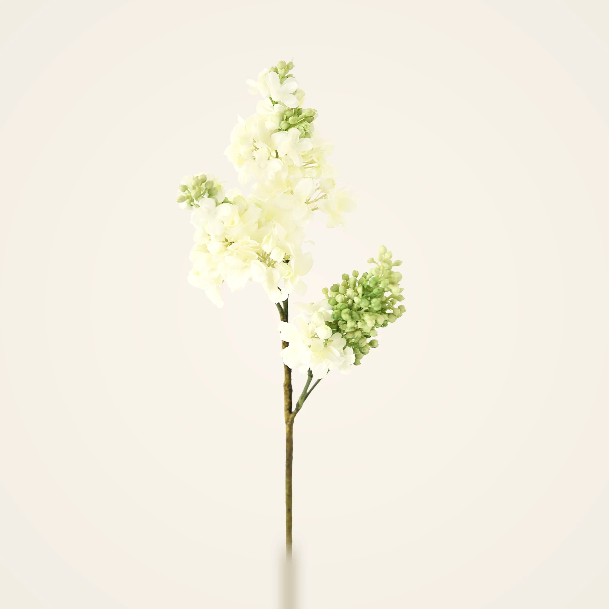 Lifelike Cream Lilac Faux Flower Arrangement, 25 Inch Artificial Flowers for Wedding Centerpiece, Spring Decor, No Watering Needed