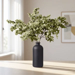 Lifelike Olive Green Berry Faux Flower Arrangement, 3 Stems for Modern Winter Decor, No Watering Needed Vase Not Included