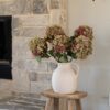 Lifelike Green Hydrangea Faux Flower Arrangement, 34 Inch Artificial Flowers for Living Room Fall Decor, Elegant No Watering Needed with Vase