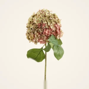 Lifelike Green Hydrangea Faux Flower Arrangement, 34 Inch Artificial Flowers for Living Room Fall Decor, Elegant No Watering Needed with Vase