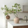 Lifelike Green Pieris Faux Floral Stems, 2 Branches Artificial Greenery for Living Room, Elegant Decor, No Watering Needed Vase Not Included