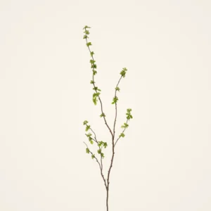 Lifelike Green Buds Faux Floral Stems, 40 Inch Artificial Branch for Spring Decor, No Watering Needed with Vase