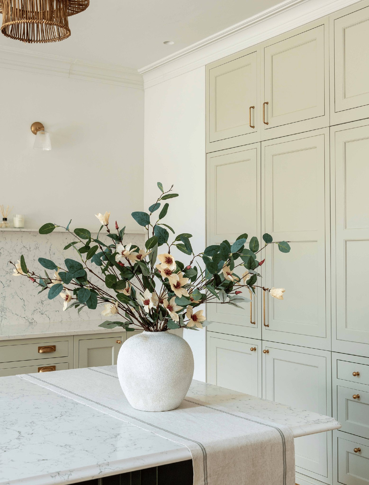 Faux Arrangement - Eucalyptus and Cream Magnolia