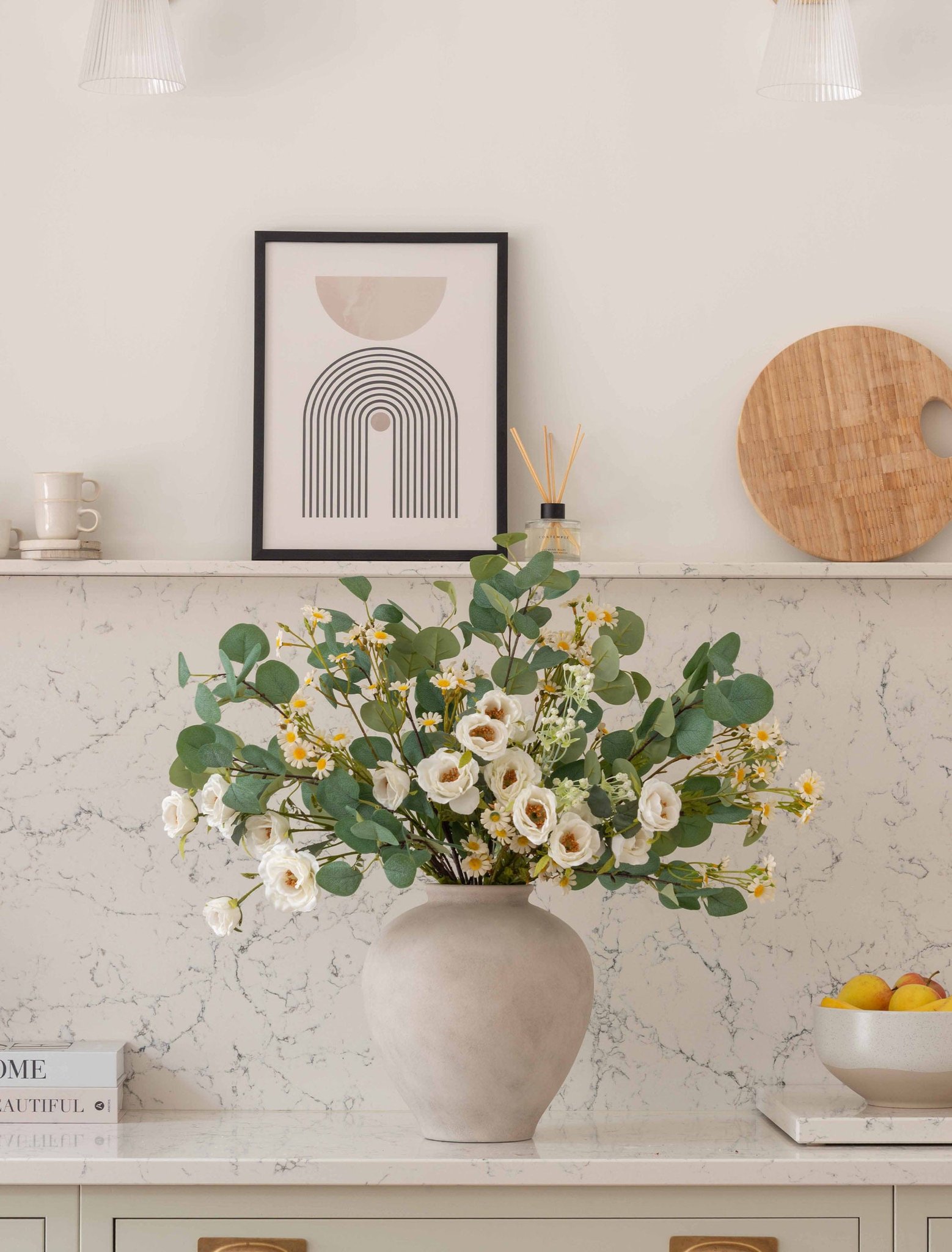 Faux Arrangement - Eucalyptus & White Chamomile