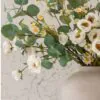 Lifelike Eucalyptus & White Chamomile Faux Flower Arrangement, 28 Inch Silk Floral for Living Room, Boho Spring Decor, No Watering Needed Vase Not