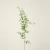 Lifelike Green Grey Ruscus Faux Floral Stems, 12 Artificial Silk Branches for Living Room, Elegant Modern Home Decor, No Watering Needed with Vase