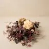 Lifelike Burgundy Berries & Hydrangea Faux Flower Arrangement, 20 Inch Silk Floral Centerpiece for Fall Decor, Farmhouse Style Vase Not Included