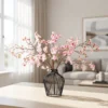 Soft Pink Faux Flower Arrangement, 3 Stems for Living Room Vase Not Included, Spring Decor, No Watering Needed