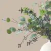 Lifelike Eucalyptus and Blue Berry Faux Flower Arrangement, 31 Inch Silk Floral for Living Room Modern Decor, No Watering Needed