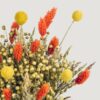 Dried Yellow Craspedia Billy Button Flowers Faux Flower Arrangement, 10 Stems for Dining Table Fall Decor, No Watering Needed with Vase