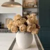 Lifelike Beige Rose Faux Flower Arrangement, 22 Inch Silk Floral Centerpiece for Living Room, Elegant Fall Decor, No Watering Needed Vase Not Included
