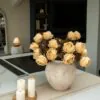 Lifelike Beige Rose Faux Flower Arrangement, 22 Inch Silk Floral Centerpiece for Living Room, Elegant Fall Decor, No Watering Needed Vase Not Included