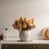 Lifelike Beige Rose Faux Flower Arrangement, 22 Inch Silk Floral Centerpiece for Living Room, Elegant Fall Decor, No Watering Needed Vase Not Included